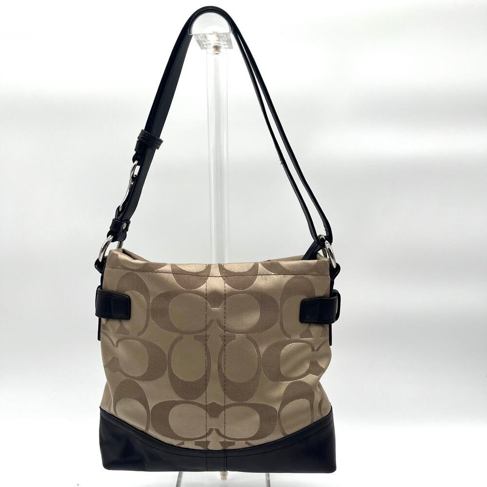 COACH Signature Hobo Braided Chain Shoulder Bag, RARE MEDALLION CHARM - Picture 9 of 11